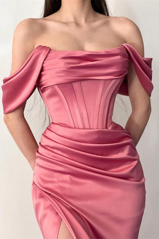 Chic Off-the-Shoulder Mermaid Prom Dresses Long Slit Online - Image 3
