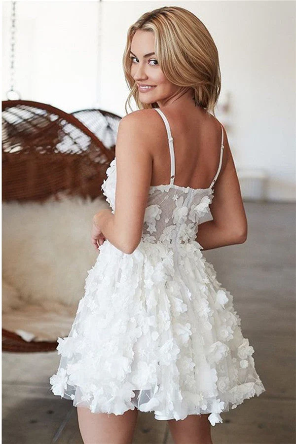 Flowers Spaghetti-Straps Homecoming Dress - Image 2