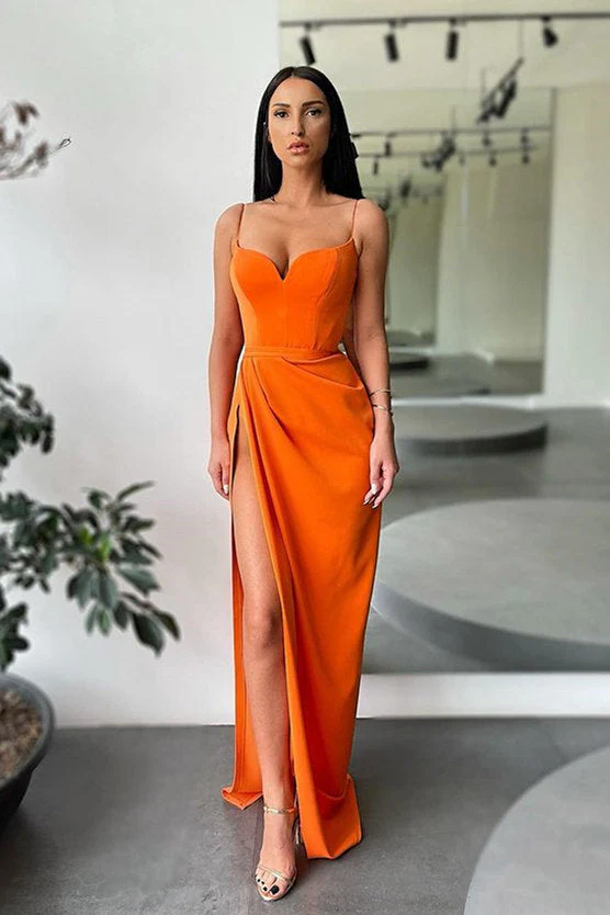 Forest green Spaghetti-Straps High-split Long Prom Dress - Image 5