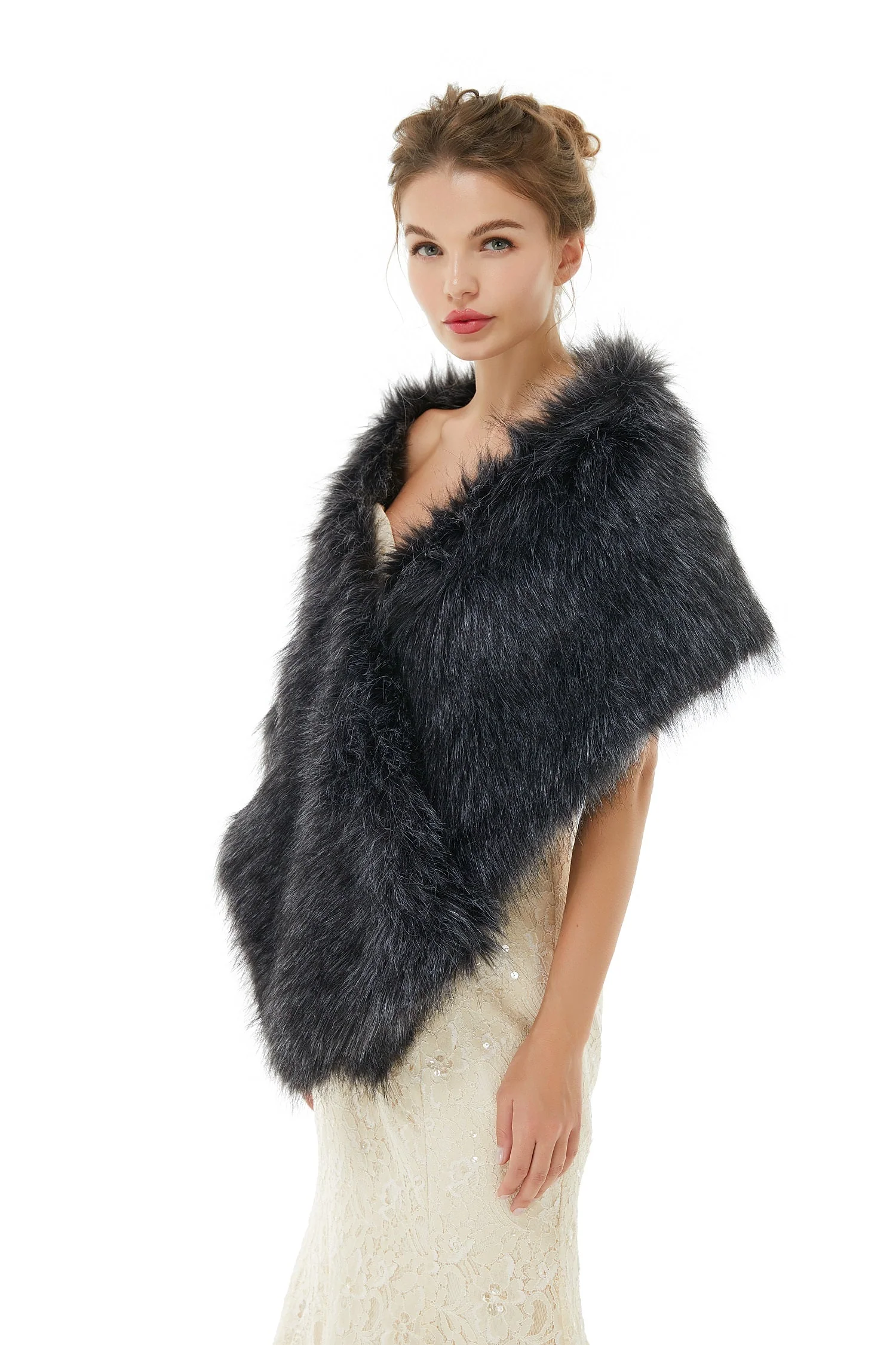 Gabriella - Winter Faux Fur Wedding Wrap - Image 2