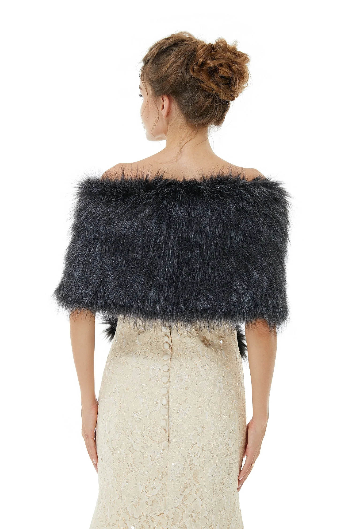 Gabriella - Winter Faux Fur Wedding Wrap - Image 3