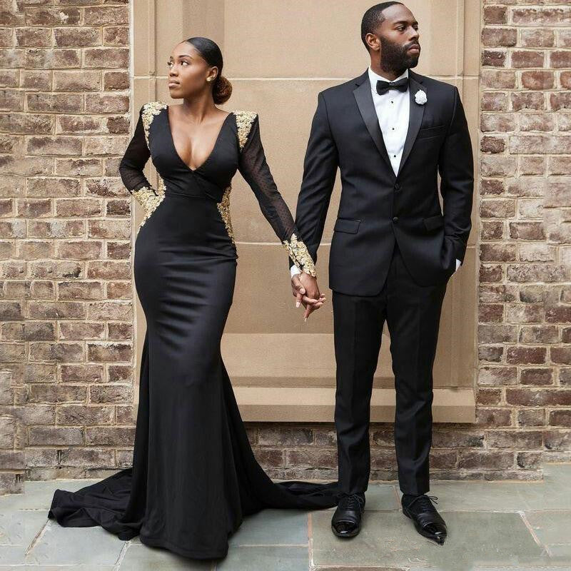 Classy Black Slim Fit Two Piece Mens Suit for Prom - Image 2