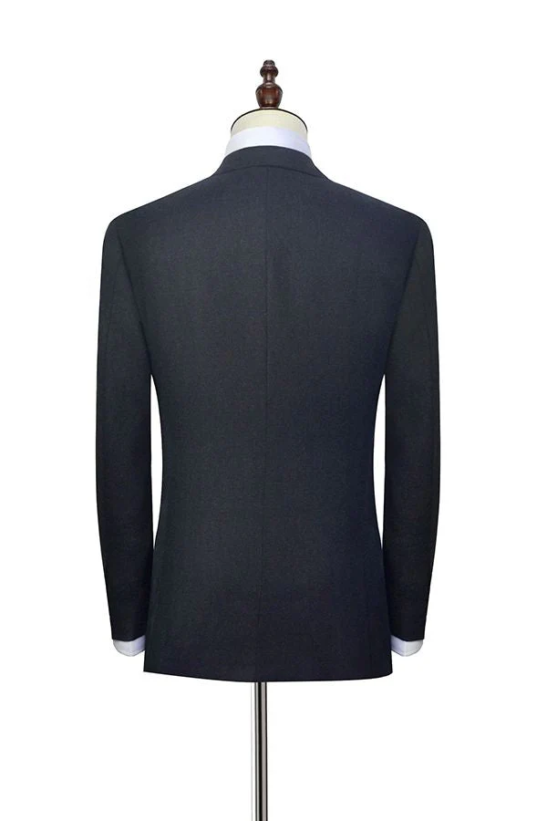 Gentle Black Tweed Notch Lapel Two Buttons Mens Suits for Formal - Image 2