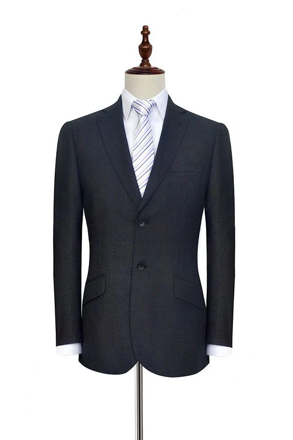 Gentle Black Tweed Notch Lapel Two Buttons Mens Suits for Formal - Image 3