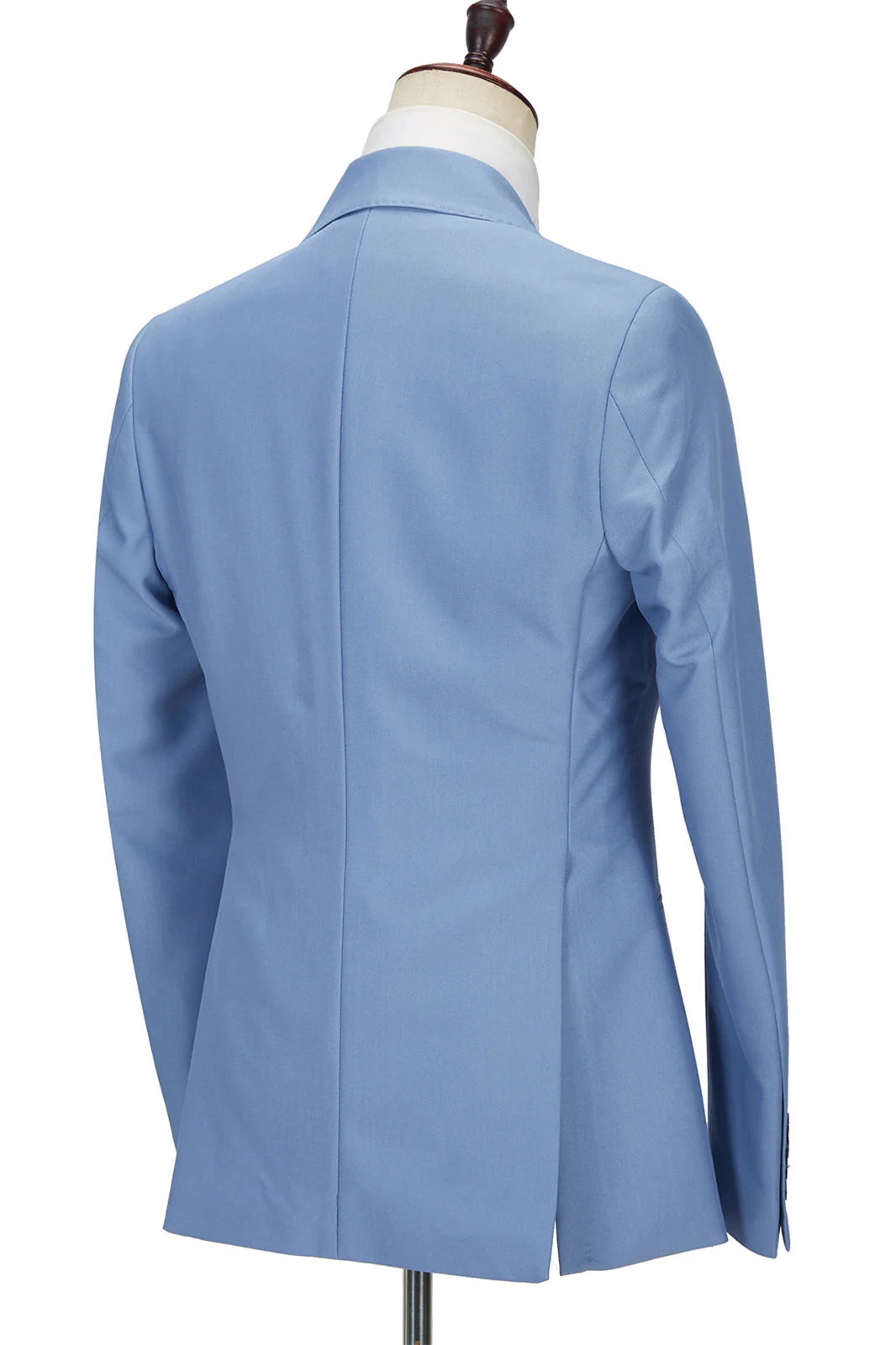 Chic  Blue Peak Lapel Men's Suit 3 Piece Men's Formal Suit without Flap - Image 3
