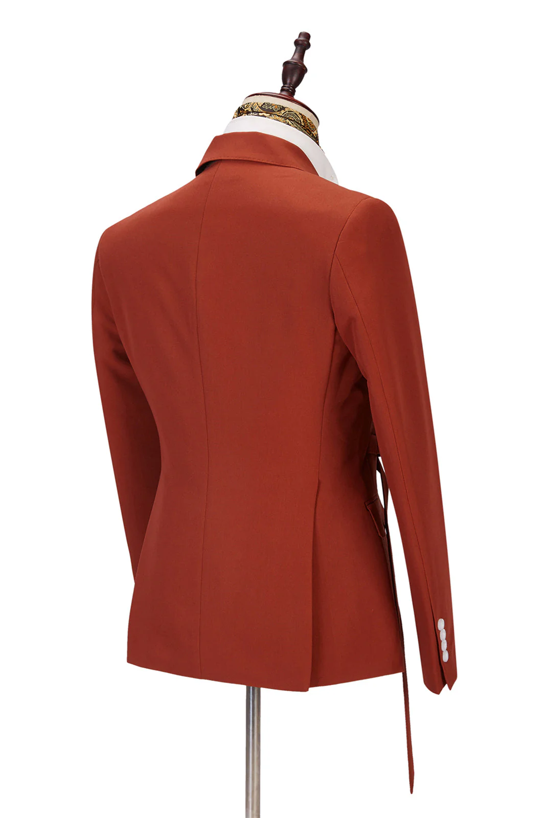 Classy Peaked Lapel Slim Fit Orange Men Suits for Casual - Image 2