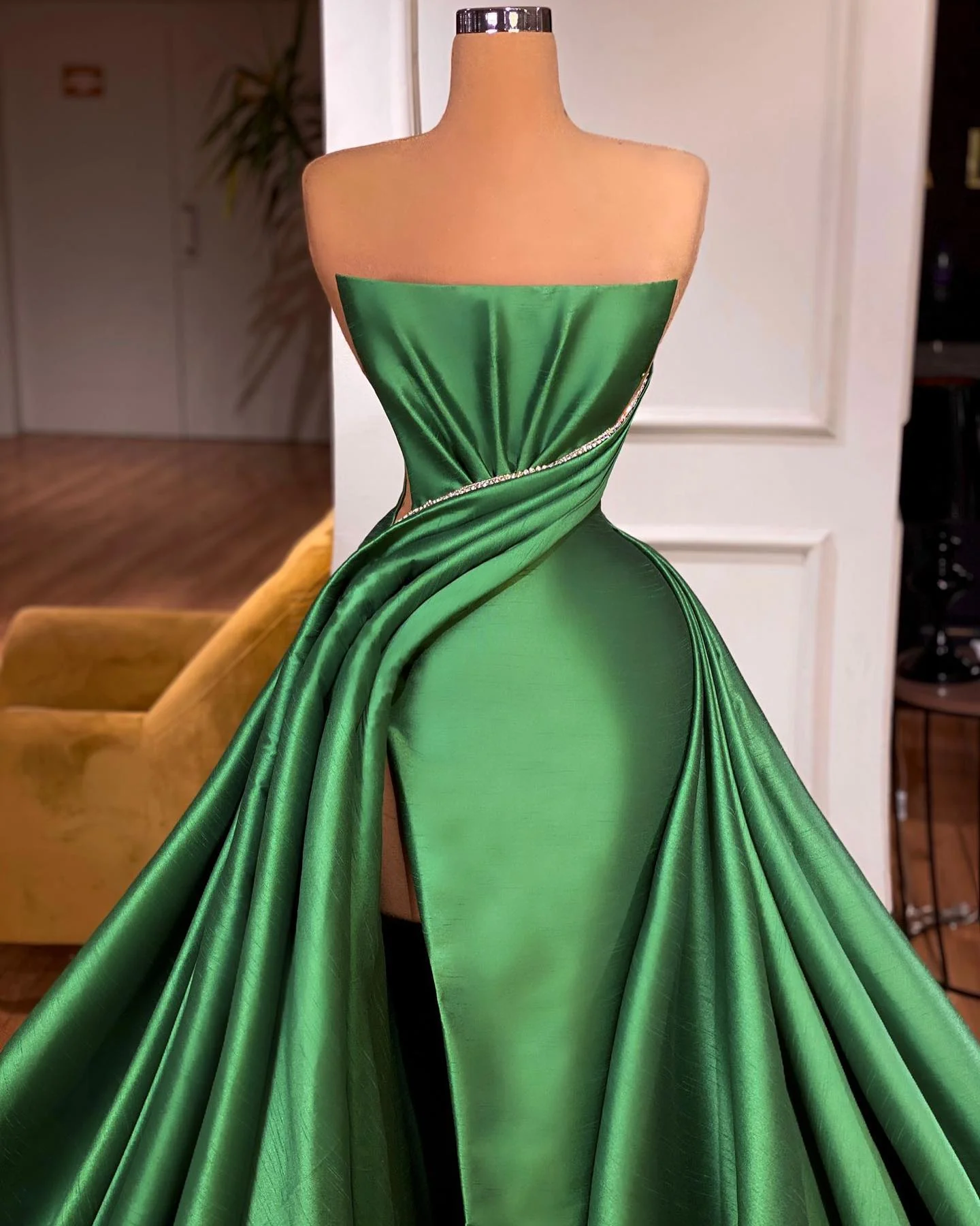 Fabulous Long A-line Strapless Split Front Sleeveless Prom Dress - Image 2