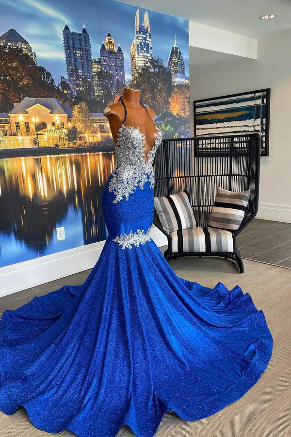 Fabulous Long Sleeveless Heter Backless Mermaid Prom Dress With Beading - Image 2