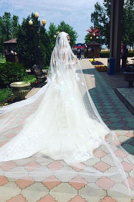 Glamorous Mermaid Long Sleevess Lace Wedding Dresses Scoop Appliques Detachable Skirt Bridal Gowns - Image 2