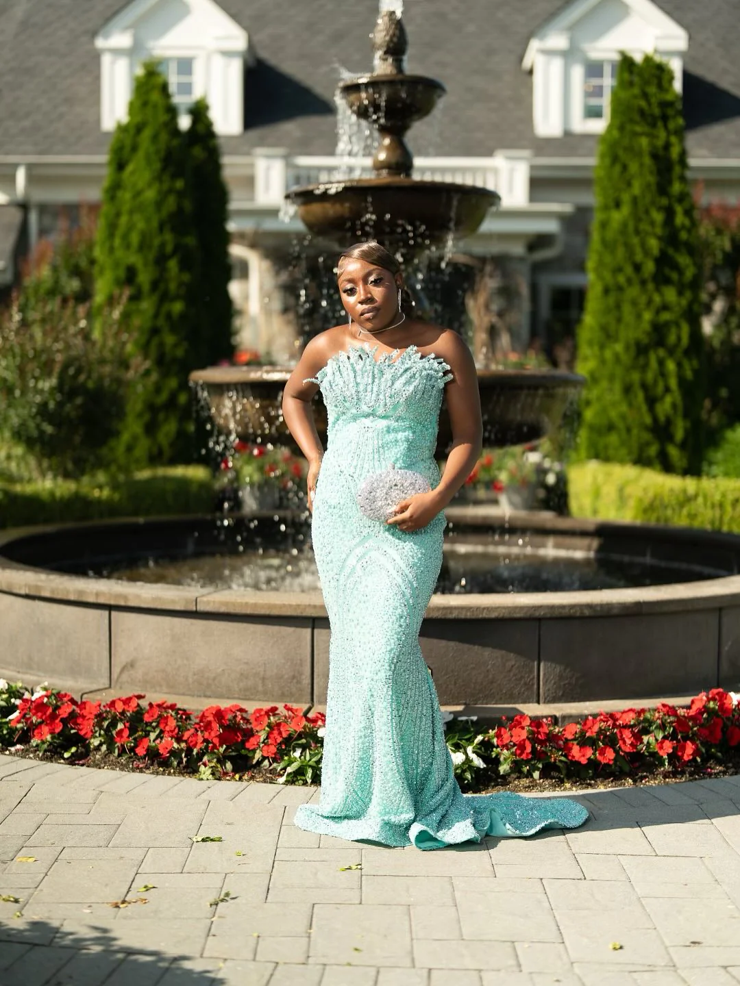 Glamorous Mint Strapless Sleeveless Mermaid Prom Dresses Column Long With Gem - Image 4