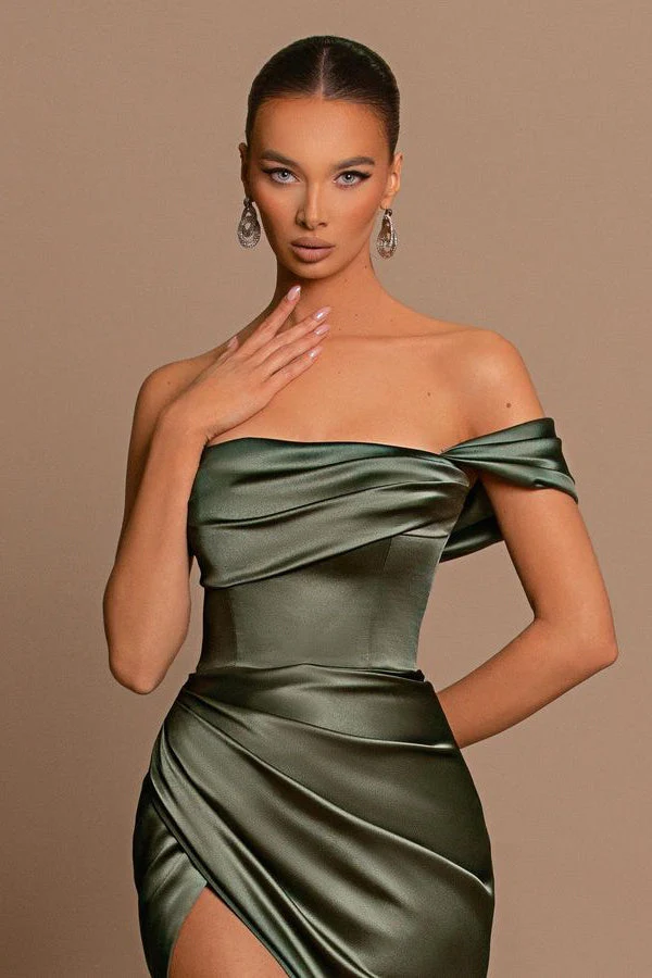 Glamorous Off-the-Shoulder Prom Dress Mermaid Long With Split - Image 2
