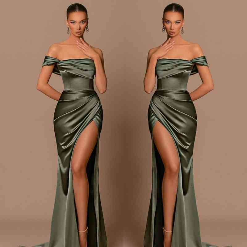 Glamorous Off-the-Shoulder Prom Dress Mermaid Long With Split - Image 3