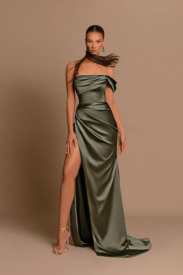 Glamorous Off-the-Shoulder Prom Dress Mermaid Long With Split - Image 4