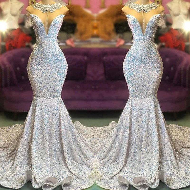Glamorous Sequins Mermaid Long Evening Prom Dress Online - Image 3