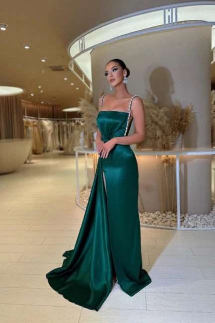 Modern Spaghetti-Straps Sleeveless Long prom Dresses Sequined - Image 3