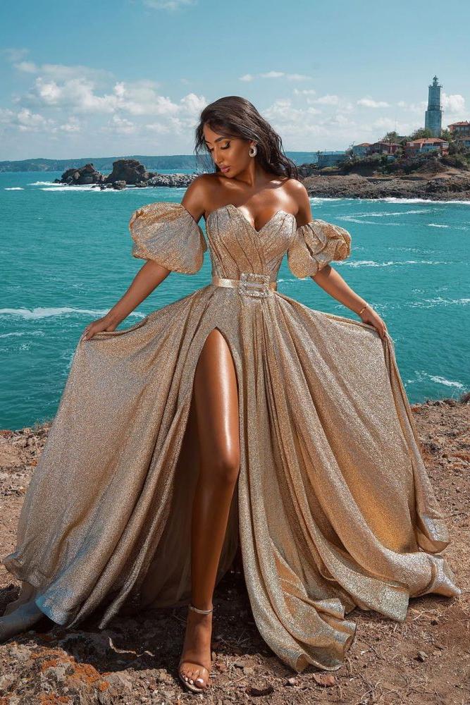 Glitter Sleeveless Splitfront Evening Party Maxi Dress Wedding Party Dress - Image 6