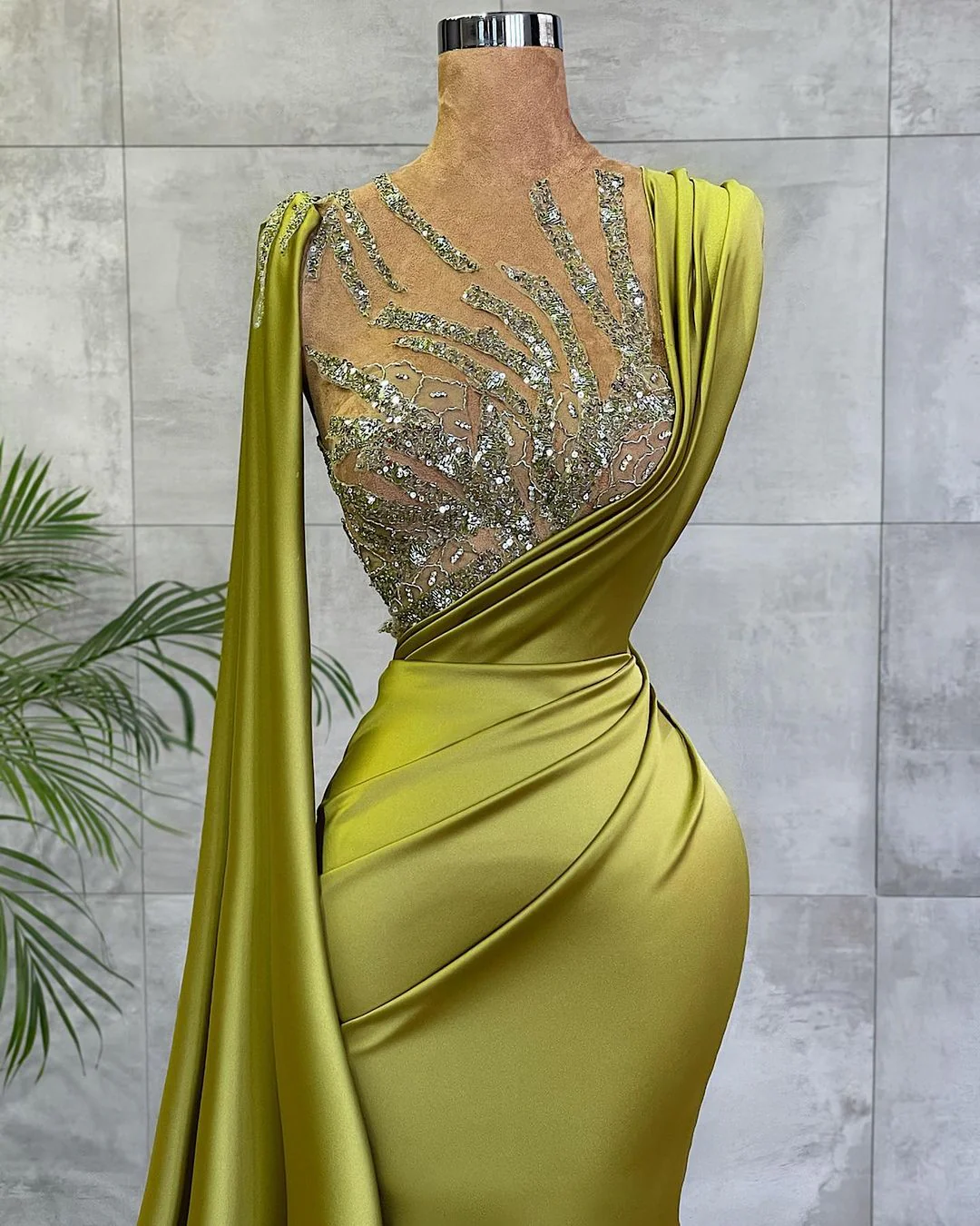 Gorgeous Mermaid Beadings Prom Dress Long With Ruffles - Image 2