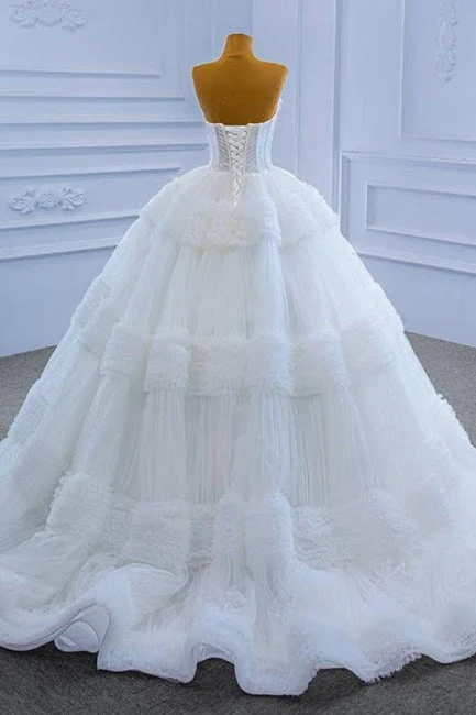 Ballbella Fabulous Modern Long White Wedding Gowns Sleeveless - Image 2