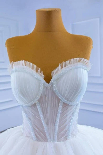 Ballbella Fabulous Modern Long White Wedding Gowns Sleeveless - Image 3