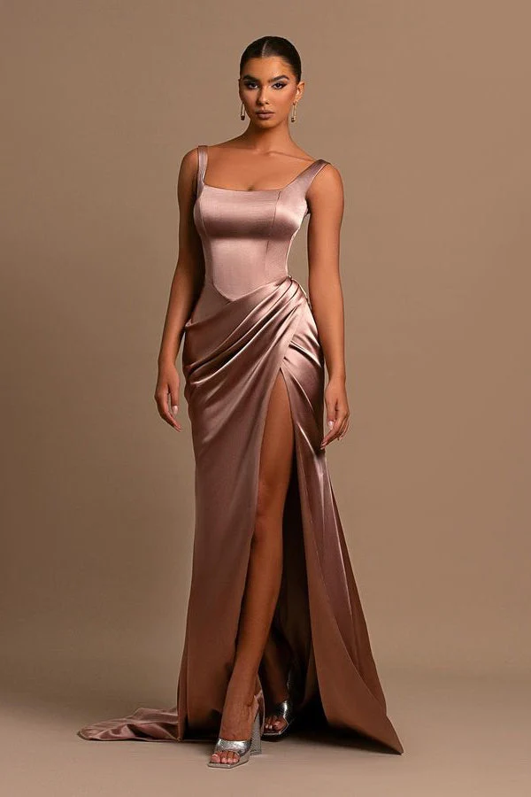 Gorgeous Straps Sleeveless Mermaid Prom Dress Long Split Online - Image 3