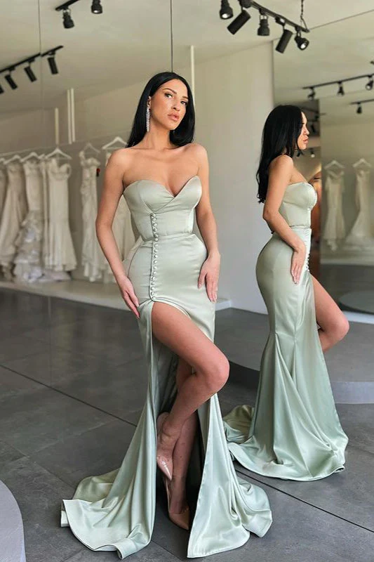 Gorgeous Sweetheart Mermaid Long Prom Dress With Side Slit - Image 3