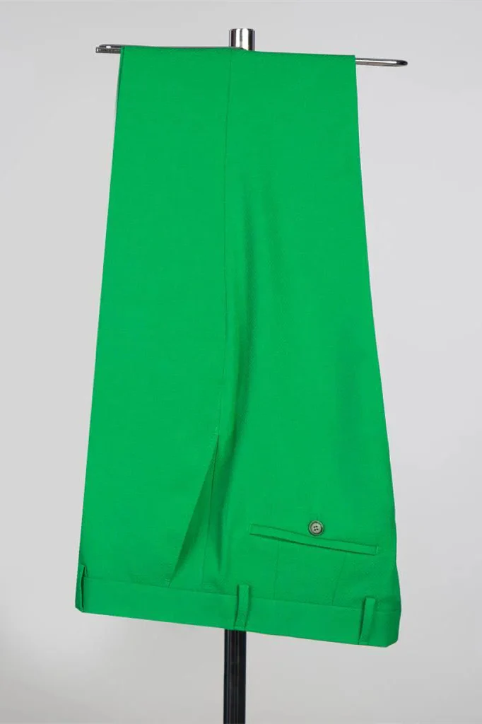 Green Peaked Lapel Double-Breasted Prom Suit - Image 4