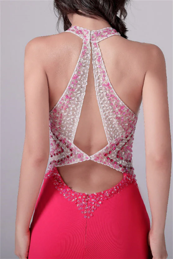 Halter Floor Length Sleeveless Backless Beading mother's dress - Image 2
