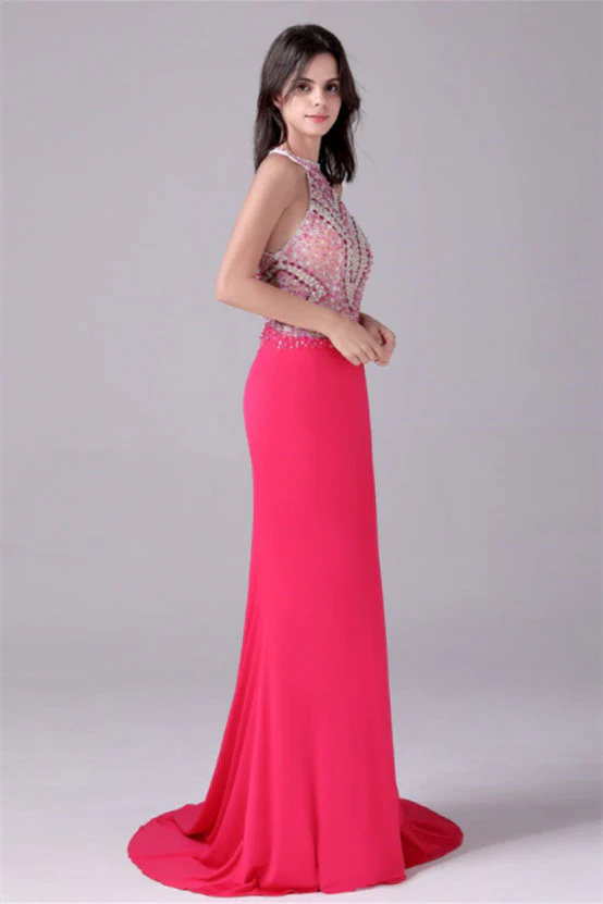 Halter Floor Length Sleeveless Backless Beading mother's dress - Image 5