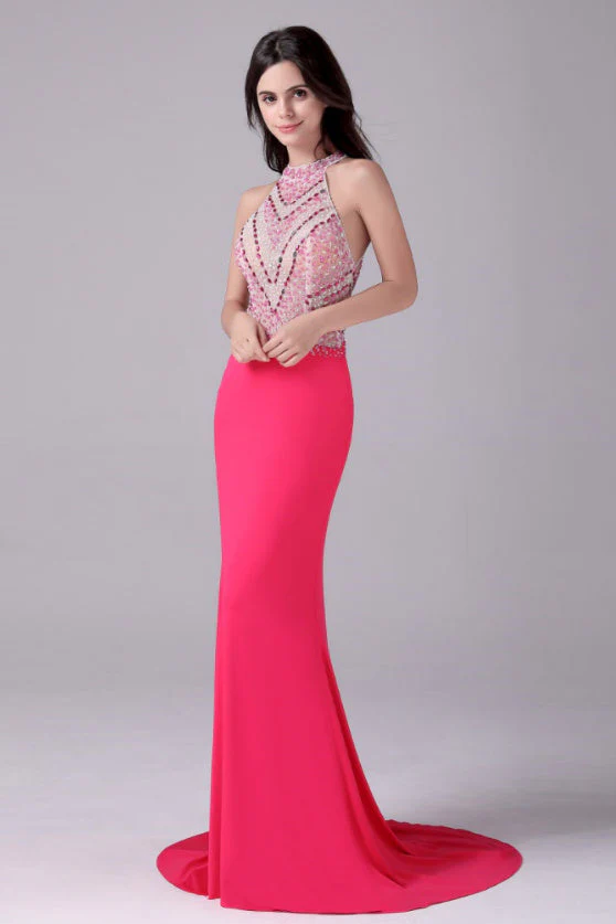 Halter Floor Length Sleeveless Backless Beading mother's dress - Image 7