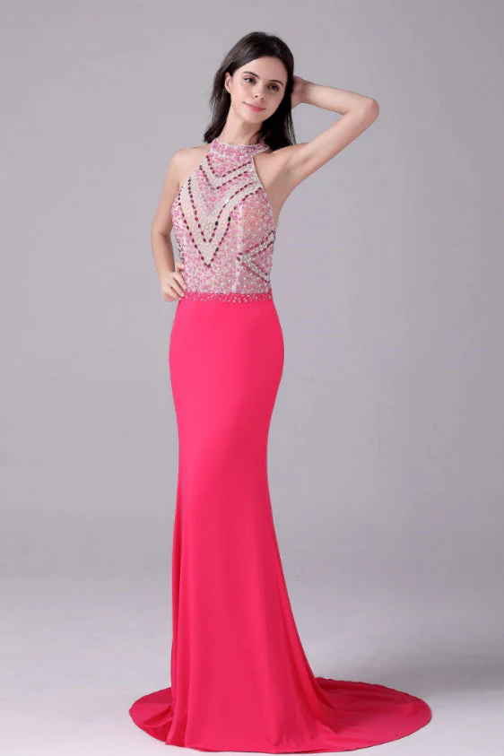 Halter Floor Length Sleeveless Backless Beading mother's dress - Image 8