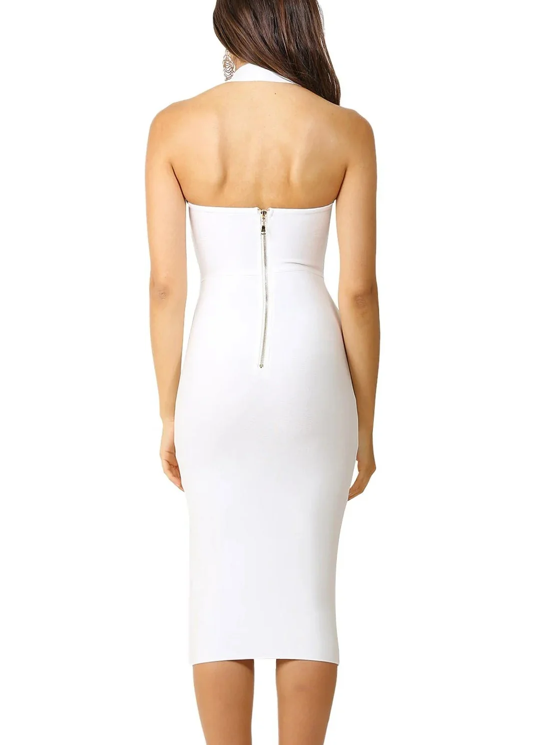 Halter Open Back Sheath/Column Simple Homecoming Dresses - Image 5