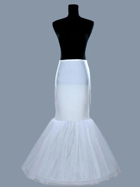 Ivory Tulle Long Mermaid 1 Layer 2 Hoop Wedding Petticoat - Image 3