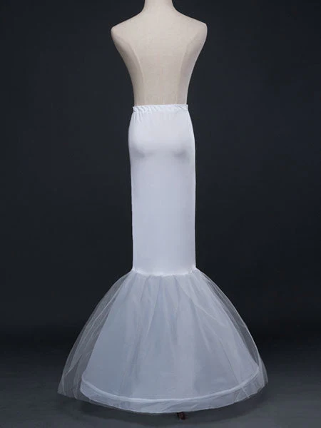 Ivory Tulle Long Mermaid 1 Layer 2 Hoop Wedding Petticoat - Image 4