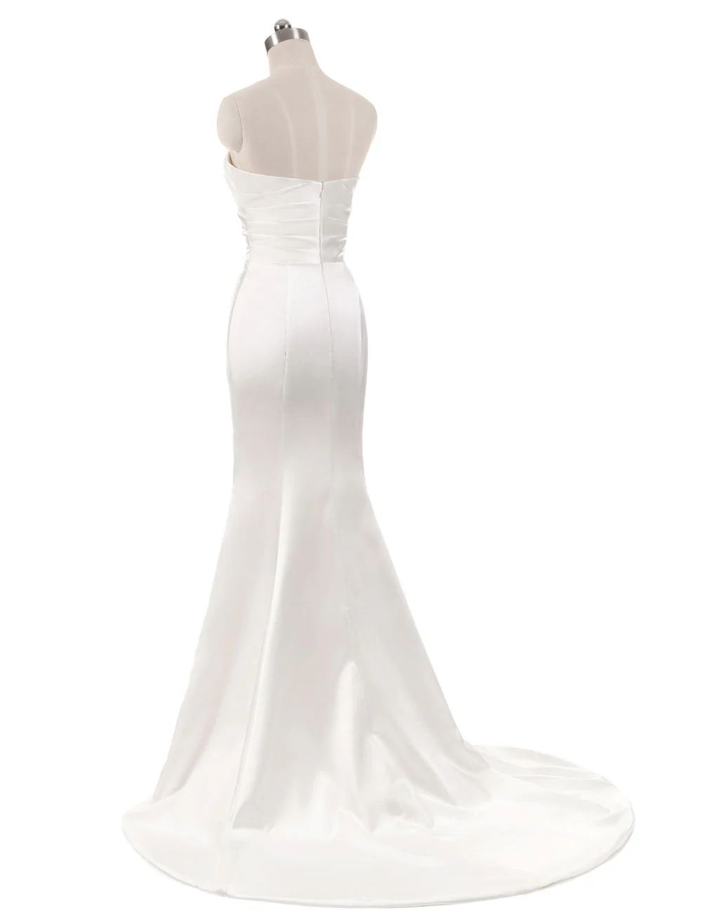 Stunning Ivory Wedding Dresses Strapless Mermaid Evening Dresses V Neck Sleeveless Split Beach Bridal Gown With Court Train - Image 3