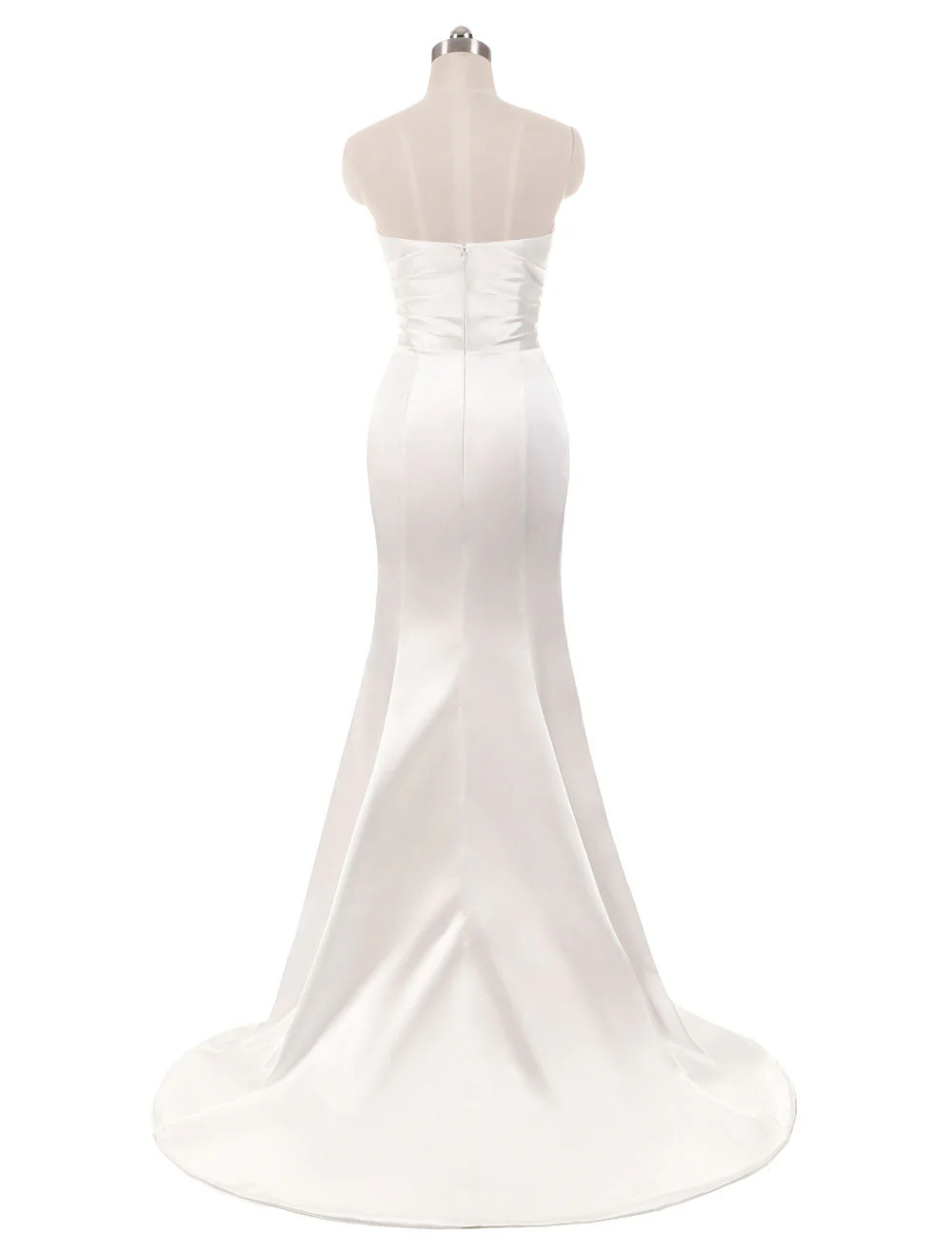 Stunning Ivory Wedding Dresses Strapless Mermaid Evening Dresses V Neck Sleeveless Split Beach Bridal Gown With Court Train - Image 4