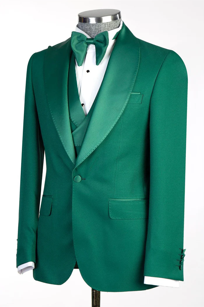 Jade Peaked Lapel 3-Piece Prom Suit - Image 3