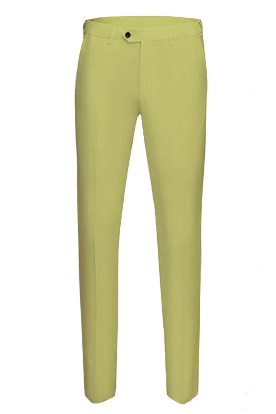 Yellow Three Pieces Peaked Lapel Designer Prom Suits for Men - Image 3