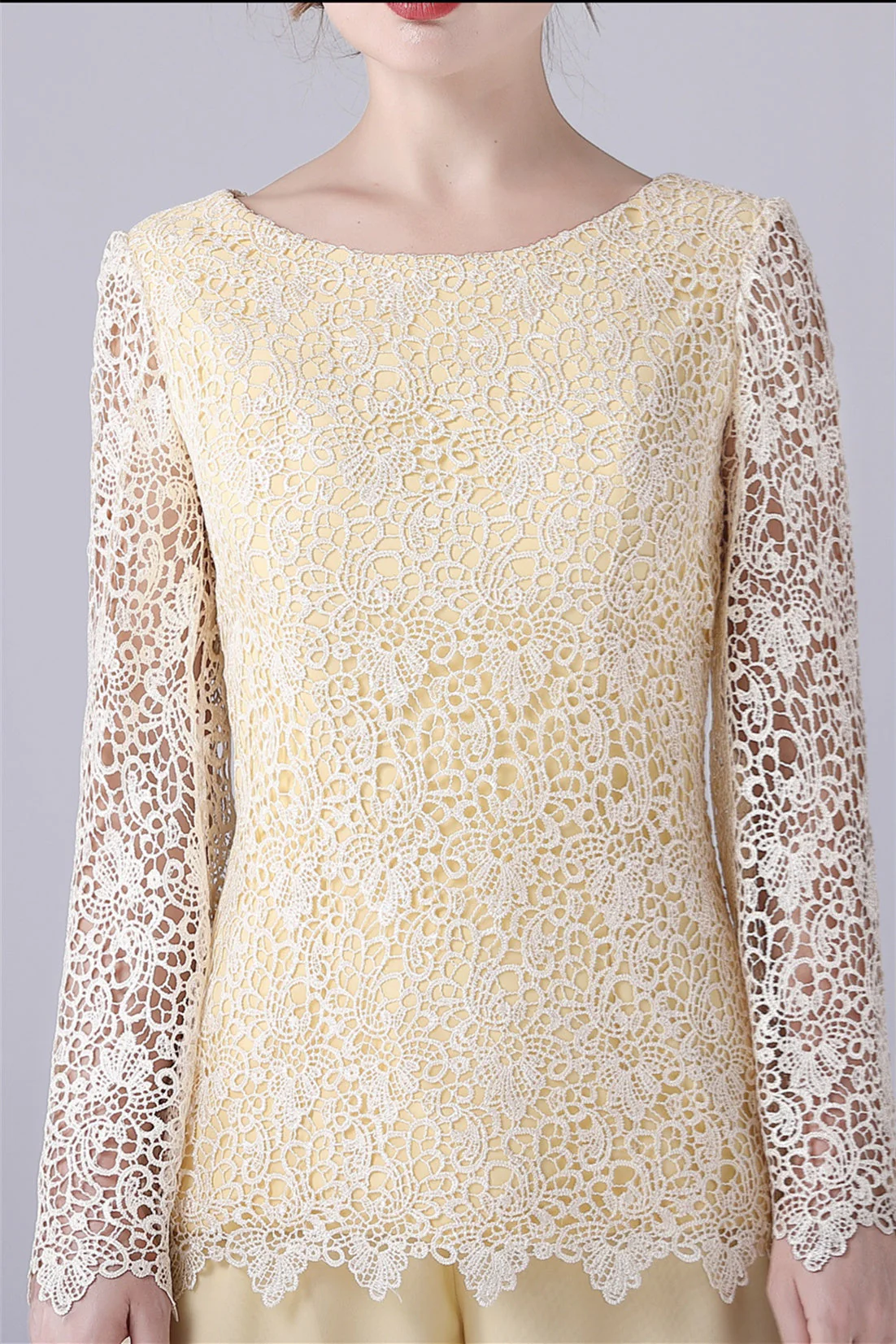 Jewel Lace Long sleeves Casual mother's suit - Image 4