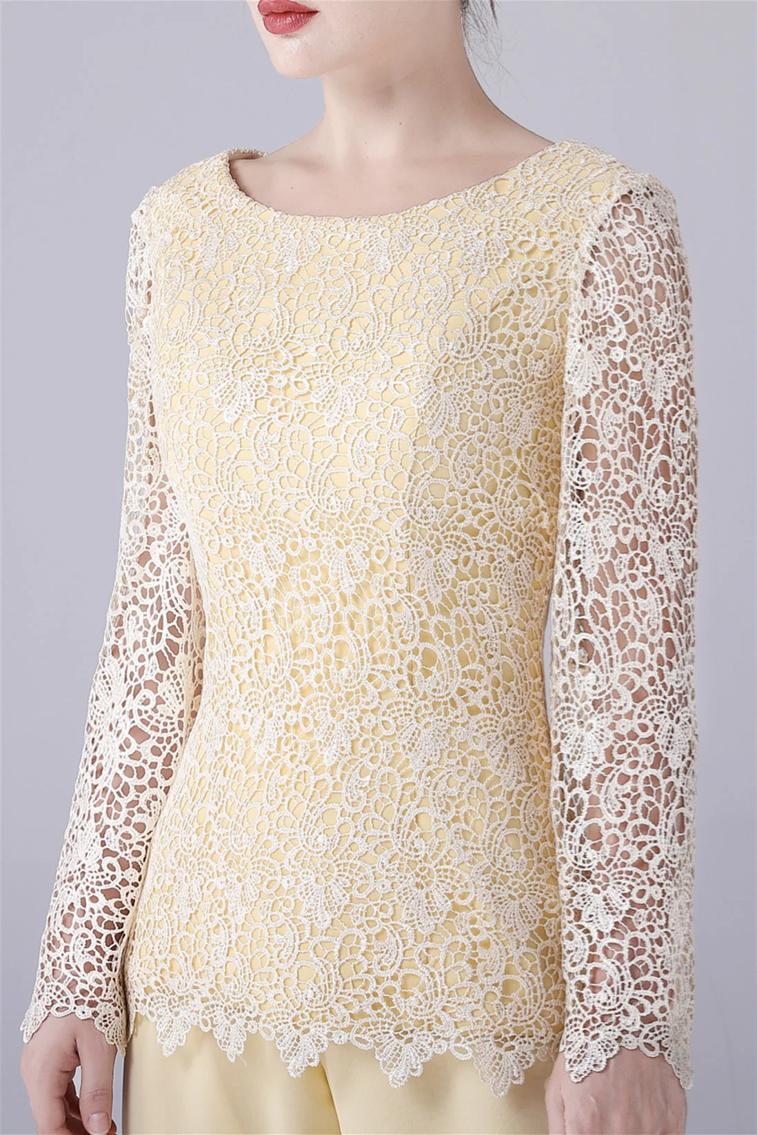 Jewel Lace Long sleeves Casual mother's suit - Image 5