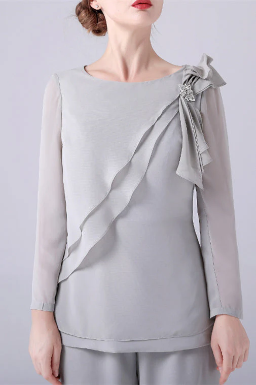Jewel long sleeves handmadeflower mother's suit - Image 5