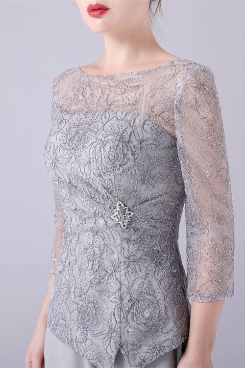Jewel long sleeves lace boeknot mother's suit - Image 4