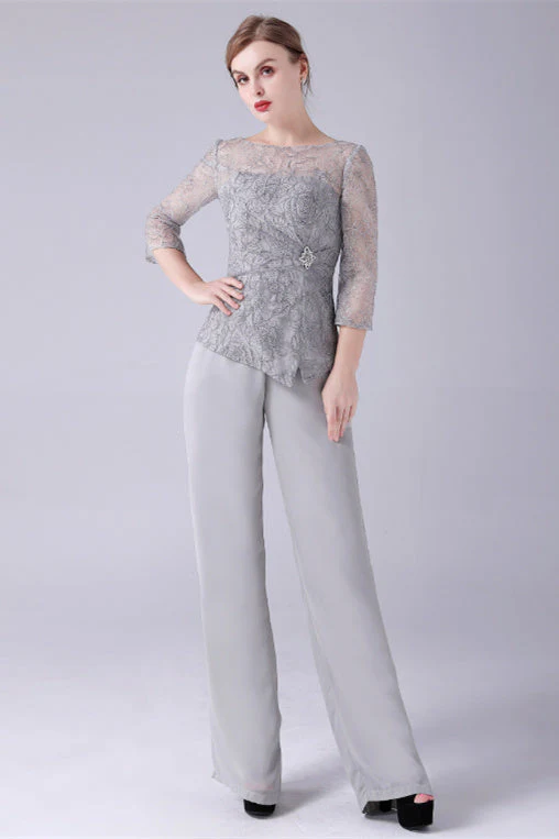 Jewel long sleeves lace boeknot mother's suit - Image 6