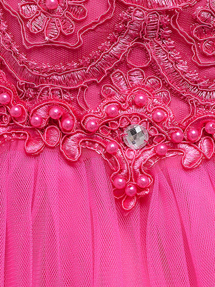 Jewel Neck Sleeveless Bows Formal Kids Pageant flower girl dresses - Image 10
