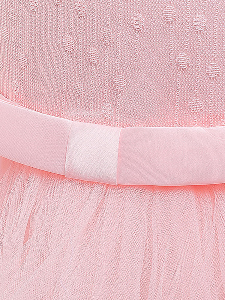Jewel Neck Tulle Sleeveless Ankle Length Princess Kids Social Party Dresses - Image 4
