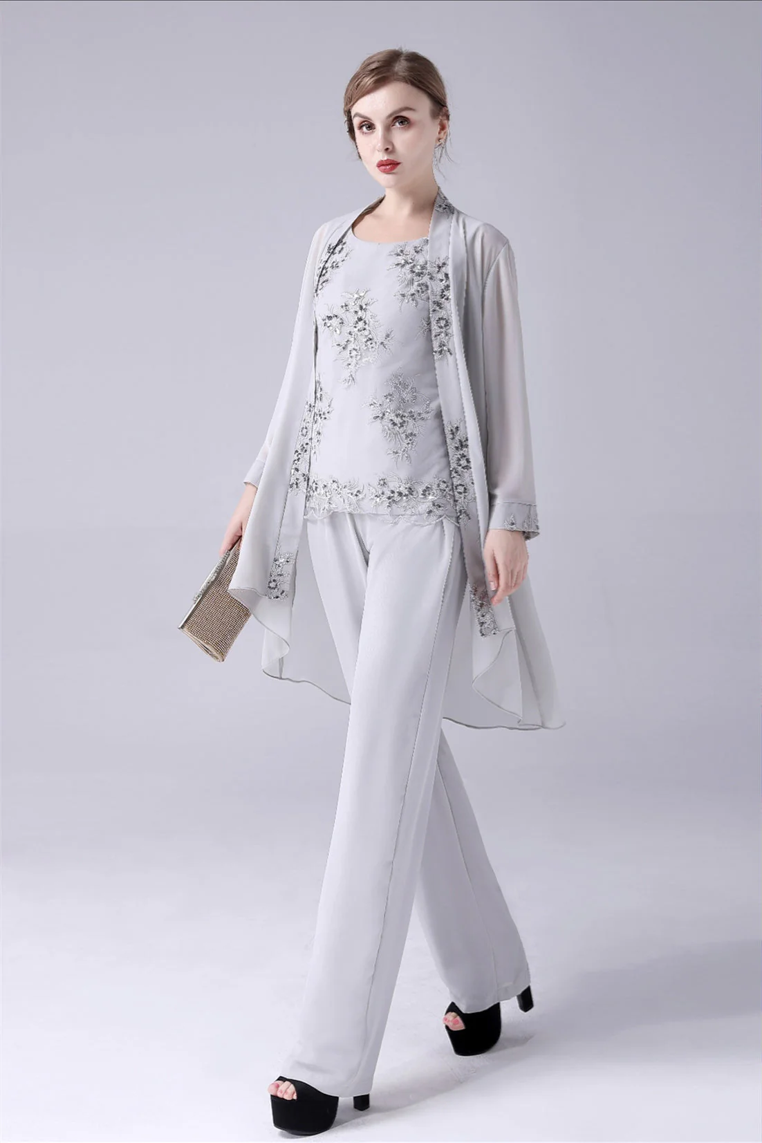 Jewel Strap Lace Sleeveless Casual mother's dress - Image 6