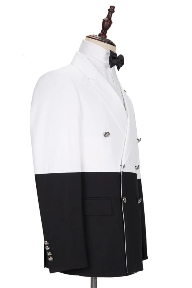 Classy White and Black Double Breasted Men Suits Online - Image 2