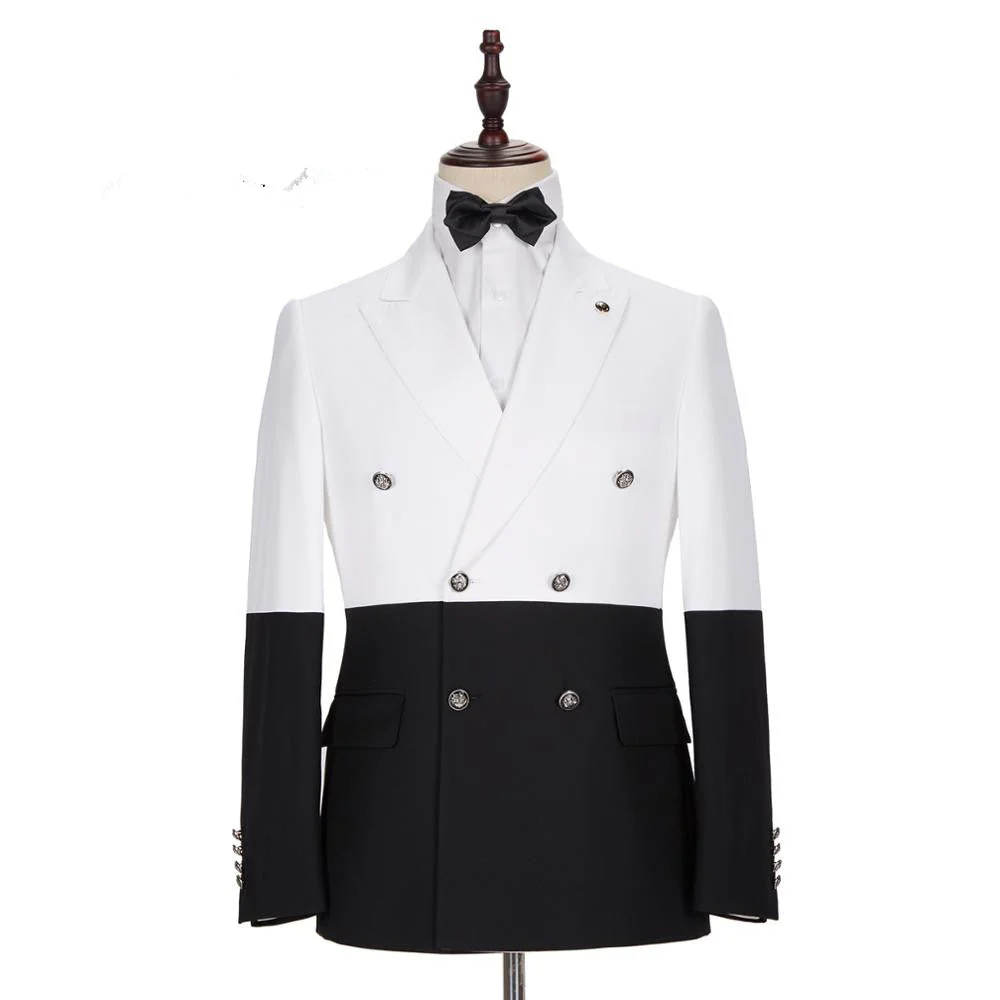 Classy White and Black Double Breasted Men Suits Online - Image 5
