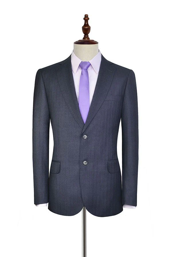 Julio Dark Grey Stripe Pattern Mens Suits for Formal - Image 3