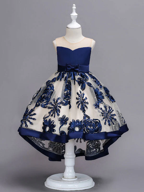 Lace High Low Kids Formal Asymmetrical Little Girls Social Party Dress - Image 6