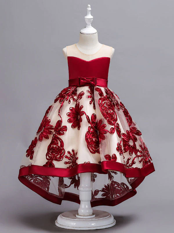 Lace High Low Kids Formal Asymmetrical Little Girls Social Party Dress - Image 7